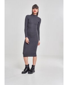 Woman dress // Urban classics Ladies Turtleneck L/S Dress charcoal