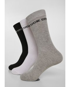 Socks // Mister tee Fuck Off Socks 3-Pack black/grey/white