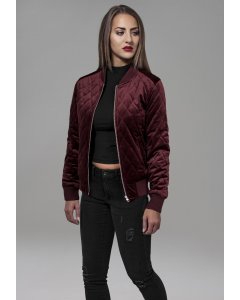 Women´s jacket // Urban classics Ladies Diamond Quilt Velvet Jacket burgundy