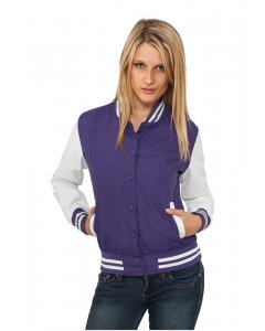 Women´s jacket // Urban classics Ladies Light College Jacket pur/wht
