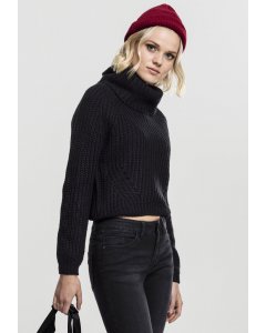 Women´s sweater // Urban classics Ladies Short Turtleneck Sweater black