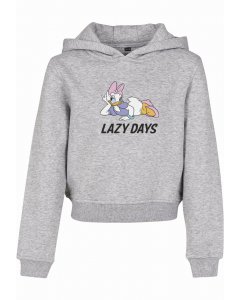 Kid`s hodie // Mister tee Kids Daisy Duck Lazy Cropped Hoody heather grey