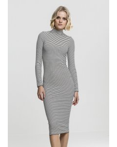 Woman dress // Urban classics Ladies Striped Turtleneck Dress black/white