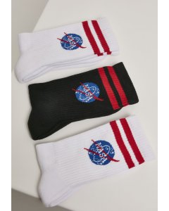 Socks // Mister Tee NASA Insignia Socks 3-Pack white/black/white