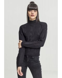 Women´s sweater // Urban classics Ladies Short Turtleneck Sweater black