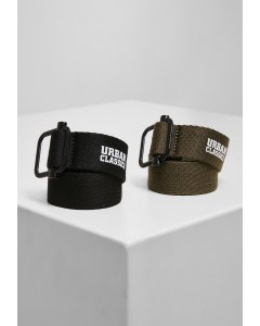 Belt // Urban classics Industrial Canvas Belt 2-Pack black/olive