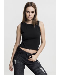 Women´s tank top  // Urban classics Ladies Lace Up Cropped Top black