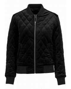 Women´s jacket // Urban classics Ladies Diamond Quilt Velvet Jacket black