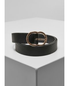Women's belt // Urban Classics Small Ring Buckle Belt  black/gold