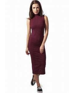 Woman dress // Urban classics Ladies Stretch Jersey Turtleneck Dress burgundy