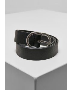 Women's belt // Urban Classics Small Ring Buckle Belt  black/silver