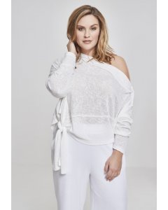 Women´s pullover // Urban classics Ladies Asymmetric Sweater white