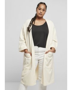 Women´s hoodie cardigan // Urban classics Ladies Oversized Terry Cardigan whitesand