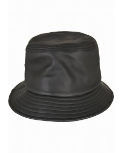 Hat // Flexfit Imitation Leather Bucket Hat black