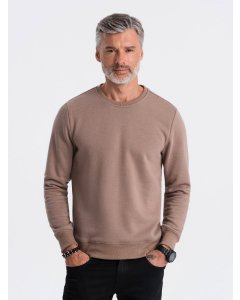 BASIC men's hoodless sweatshirt - light brown V8 OM-SSBN-0119