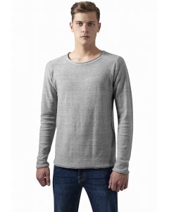 Men´s T-shirt long-sleeve // Urban Classics Fine Knit Melange Cotton Sweater grey melange
