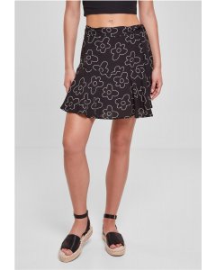 Women skirt // Urban Classics / Ladies Viscose Mini Skirt blackflower