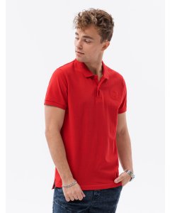 Men's plain polo shirt S1374 - dark red