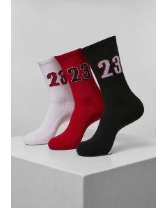 Socks // Mister tee 23 Socks 3-Pack white/black/red