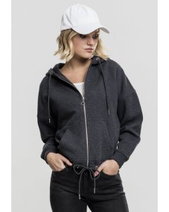 Women´s hoodie zipper // Urban classics Ladies Kimono Zip Hoody charcoal