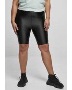 Leggings // Urban classics Ladies Highwaist Shiny Metallic Cycle Shorts black
