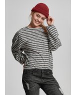 Women´s pullover // Urban classics Ladies Oversize Stripe Pullover black/white