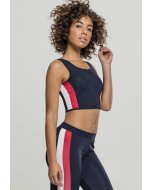 Women´s tank top  // Urban classics Ladies Side Stripe Cropped Zip Top navy/fire red/white