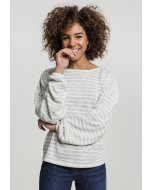 Women´s pullover // Urban classics Ladies Oversize Stripe Pullover grey/white