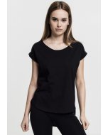 Women´s T-shirt short-sleeve // Urban classics Ladies Long Back Shaped Slub Tee black