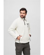 Men`s pullover half zipper // Brandit Teddyfleece Troyer white