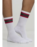 Socks // Urban classics Stripy Sport Socks 2-Pack white/firered/green