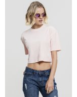 Women´s T-shirt waist  // Urban classics Ladies Velvet Short Kimono Tee pink