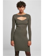 Woman dress // Urban Classics / Ladies Cut Out Dress olive