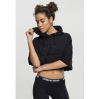 Women´s hoodiewaist // Urban classics Ladies Cropped Hooded Poncho black