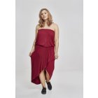 Woman dress // Urban classics Ladies Viscose Bandeau Dress burgundy