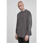 Men´s T-shirt long-sleeve // Urban classics Neon Logo Boxy Pocket LS darkshadow
