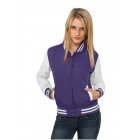 Women´s jacket // Urban classics Ladies Light College Jacket pur/wht
