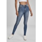 Jeans // Urban classics Ladies High Waist Skinny Jeans tinted midblue washed