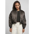 Women´s bomber jacket // Urban classics Ladies Short Oversized Satin Bomber Jacket black