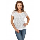 Women´s T-shirt short-sleeve // Urban classics  Ladies Double Layer Laces Tee wht/gry