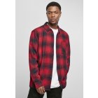 Men's Shirt // Urban Classics Oversized Checked Grunge Shirt black/red