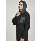 Men´s hoodie zipper // Urban classics Contrast Polar Fleece Zip Hoody black/bottlegreen