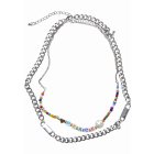Urban Classics / Peace Bead Layering Necklace 2-Pack silver