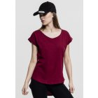 Women´s T-shirt short-sleeve // Urban classics Ladies Long Back Shaped Slub Tee burgundy