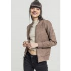 Women´s bomber jacket // Urban classics Ladies Imitation Suede Bomber Jacket taupe
