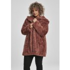 Women´s coat  // Urban Classics Ladies Hooded Teddy Coat darkrose