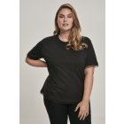 Women´s T-shirt short-sleeve // Urban Classics Ladies Boxy Lace Hem Tee black