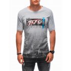 Men's printed t-shirt S1890 - grey