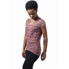 Women´s T-shirt short-sleeve // Urban classics Ladies Burnout Tee burgundy
