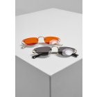 Sunglasses // Urban classics Sunglasses Manhatten 2-Pack silver/black+gold/orange